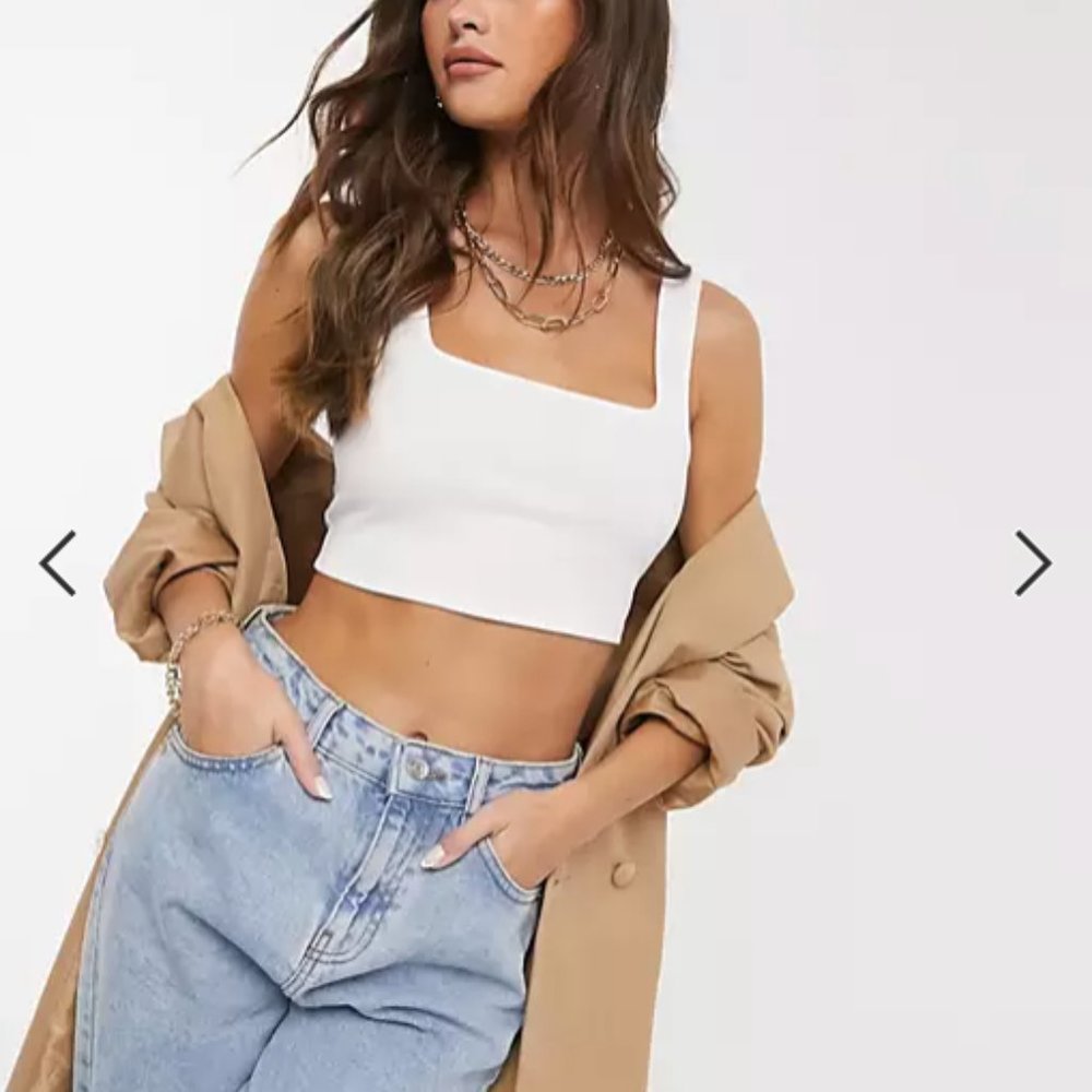 White Cropped Tank
